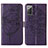 Coque Portefeuille Papillon Livre Cuir Etui Clapet Y01B pour Samsung Galaxy Note 20 5G Violet