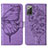 Coque Portefeuille Papillon Livre Cuir Etui Clapet Y01B pour Samsung Galaxy Note 20 5G Violet Clair