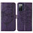 Coque Portefeuille Papillon Livre Cuir Etui Clapet Y01B pour Samsung Galaxy S20 FE 4G Violet