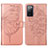 Coque Portefeuille Papillon Livre Cuir Etui Clapet Y01B pour Samsung Galaxy S20 Lite 5G Or Rose