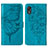 Coque Portefeuille Papillon Livre Cuir Etui Clapet Y01B pour Samsung Galaxy XCover 5 SM-G525F Bleu