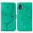 Coque Portefeuille Papillon Livre Cuir Etui Clapet Y01B pour Samsung Galaxy XCover 5 SM-G525F Vert