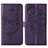 Coque Portefeuille Papillon Livre Cuir Etui Clapet Y01B pour Samsung Galaxy XCover 5 SM-G525F Violet