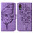 Coque Portefeuille Papillon Livre Cuir Etui Clapet Y01B pour Samsung Galaxy XCover 5 SM-G525F Violet Clair