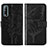 Coque Portefeuille Papillon Livre Cuir Etui Clapet Y01B pour Vivo iQOO U1 Noir