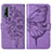 Coque Portefeuille Papillon Livre Cuir Etui Clapet Y01B pour Vivo iQOO U1 Violet Clair