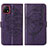 Coque Portefeuille Papillon Livre Cuir Etui Clapet Y01B pour Vivo iQOO U3 5G Violet