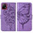 Coque Portefeuille Papillon Livre Cuir Etui Clapet Y01B pour Vivo iQOO U3x 5G Violet Clair