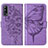 Coque Portefeuille Papillon Livre Cuir Etui Clapet Y01B pour Vivo iQOO Z3 5G Violet Clair