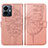 Coque Portefeuille Papillon Livre Cuir Etui Clapet Y01B pour Vivo iQOO Z6 Lite 5G Or Rose