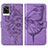 Coque Portefeuille Papillon Livre Cuir Etui Clapet Y01B pour Vivo V21e 4G Violet Clair