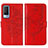 Coque Portefeuille Papillon Livre Cuir Etui Clapet Y01B pour Vivo V21e 5G Rouge