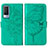 Coque Portefeuille Papillon Livre Cuir Etui Clapet Y01B pour Vivo V21e 5G Vert