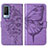 Coque Portefeuille Papillon Livre Cuir Etui Clapet Y01B pour Vivo V21e 5G Violet Clair