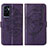 Coque Portefeuille Papillon Livre Cuir Etui Clapet Y01B pour Vivo V23e 5G Violet