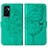 Coque Portefeuille Papillon Livre Cuir Etui Clapet Y01B pour Vivo V23e Vert