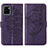 Coque Portefeuille Papillon Livre Cuir Etui Clapet Y01B pour Vivo Y01A Violet