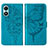 Coque Portefeuille Papillon Livre Cuir Etui Clapet Y01B pour Vivo Y02S Bleu