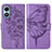 Coque Portefeuille Papillon Livre Cuir Etui Clapet Y01B pour Vivo Y02S Violet Clair