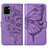 Coque Portefeuille Papillon Livre Cuir Etui Clapet Y01B pour Vivo Y10 t1 Violet Clair