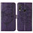 Coque Portefeuille Papillon Livre Cuir Etui Clapet Y01B pour Vivo Y12 Violet