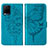 Coque Portefeuille Papillon Livre Cuir Etui Clapet Y01B pour Vivo Y33s Bleu