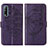 Coque Portefeuille Papillon Livre Cuir Etui Clapet Y01B pour Vivo Y51s 5G Violet