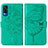 Coque Portefeuille Papillon Livre Cuir Etui Clapet Y01B pour Vivo Y53s NFC Vert