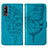 Coque Portefeuille Papillon Livre Cuir Etui Clapet Y01B pour Vivo Y72 5G Bleu