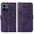 Coque Portefeuille Papillon Livre Cuir Etui Clapet Y01B pour Vivo Y77 5G Violet