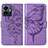 Coque Portefeuille Papillon Livre Cuir Etui Clapet Y01B pour Vivo Y77 5G Violet Clair