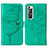 Coque Portefeuille Papillon Livre Cuir Etui Clapet Y01B pour Xiaomi Mi 10S 5G Vert