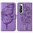 Coque Portefeuille Papillon Livre Cuir Etui Clapet Y01B pour Xiaomi Mi 10S 5G Violet Clair