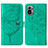 Coque Portefeuille Papillon Livre Cuir Etui Clapet Y01B pour Xiaomi Poco M5S Vert