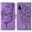 Coque Portefeuille Papillon Livre Cuir Etui Clapet Y01B pour Xiaomi Poco M5S Violet Clair