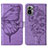 Coque Portefeuille Papillon Livre Cuir Etui Clapet Y01B pour Xiaomi Redmi Note 10 4G Violet Clair
