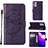 Coque Portefeuille Papillon Livre Cuir Etui Clapet Y02B pour Samsung Galaxy A23 4G Violet