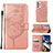 Coque Portefeuille Papillon Livre Cuir Etui Clapet Y02B pour Samsung Galaxy A73 5G Or Rose