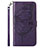 Coque Portefeuille Papillon Livre Cuir Etui Clapet Y02B pour Samsung Galaxy F02S SM-E025F Violet