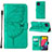 Coque Portefeuille Papillon Livre Cuir Etui Clapet Y02B pour Samsung Galaxy M33 5G Vert