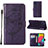 Coque Portefeuille Papillon Livre Cuir Etui Clapet Y02B pour Samsung Galaxy M33 5G Violet