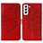 Coque Portefeuille Papillon Livre Cuir Etui Clapet Y06B pour Samsung Galaxy S21 5G Rouge