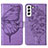 Coque Portefeuille Papillon Livre Cuir Etui Clapet Y06B pour Samsung Galaxy S21 5G Violet Clair