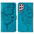 Coque Portefeuille Papillon Livre Cuir Etui Clapet Y06B pour Samsung Galaxy S21 Ultra 5G Bleu