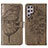 Coque Portefeuille Papillon Livre Cuir Etui Clapet Y06B pour Samsung Galaxy S21 Ultra 5G Bronze