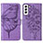Coque Portefeuille Papillon Livre Cuir Etui Clapet Y06B pour Samsung Galaxy S22 5G Violet Clair