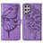 Coque Portefeuille Papillon Livre Cuir Etui Clapet Y06B pour Samsung Galaxy S24 Ultra 5G Violet Clair