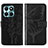 Coque Portefeuille Papillon Livre Cuir Etui Clapet YB1 pour Huawei Honor X6a Noir