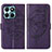 Coque Portefeuille Papillon Livre Cuir Etui Clapet YB1 pour Huawei Honor X6a Violet