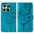 Coque Portefeuille Papillon Livre Cuir Etui Clapet YB1 pour Huawei Honor X8b Bleu